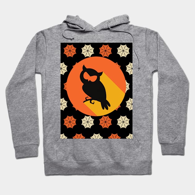 Owl Orange Moon Hoodie by Kiyiya Designs